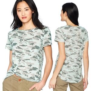 Knot Hem Gray & Mint Camo Tee NWT